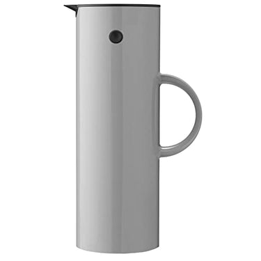 Stelton EM77 Vacuum Jug - Double-Walled Vacuum Jug for Hot/Cold Drinks | Tea & Coffee Pot with Glass Insert, Magnetic Closure, Screw Lid, Vintage Design - 1 Liter, Light Grey on Sale